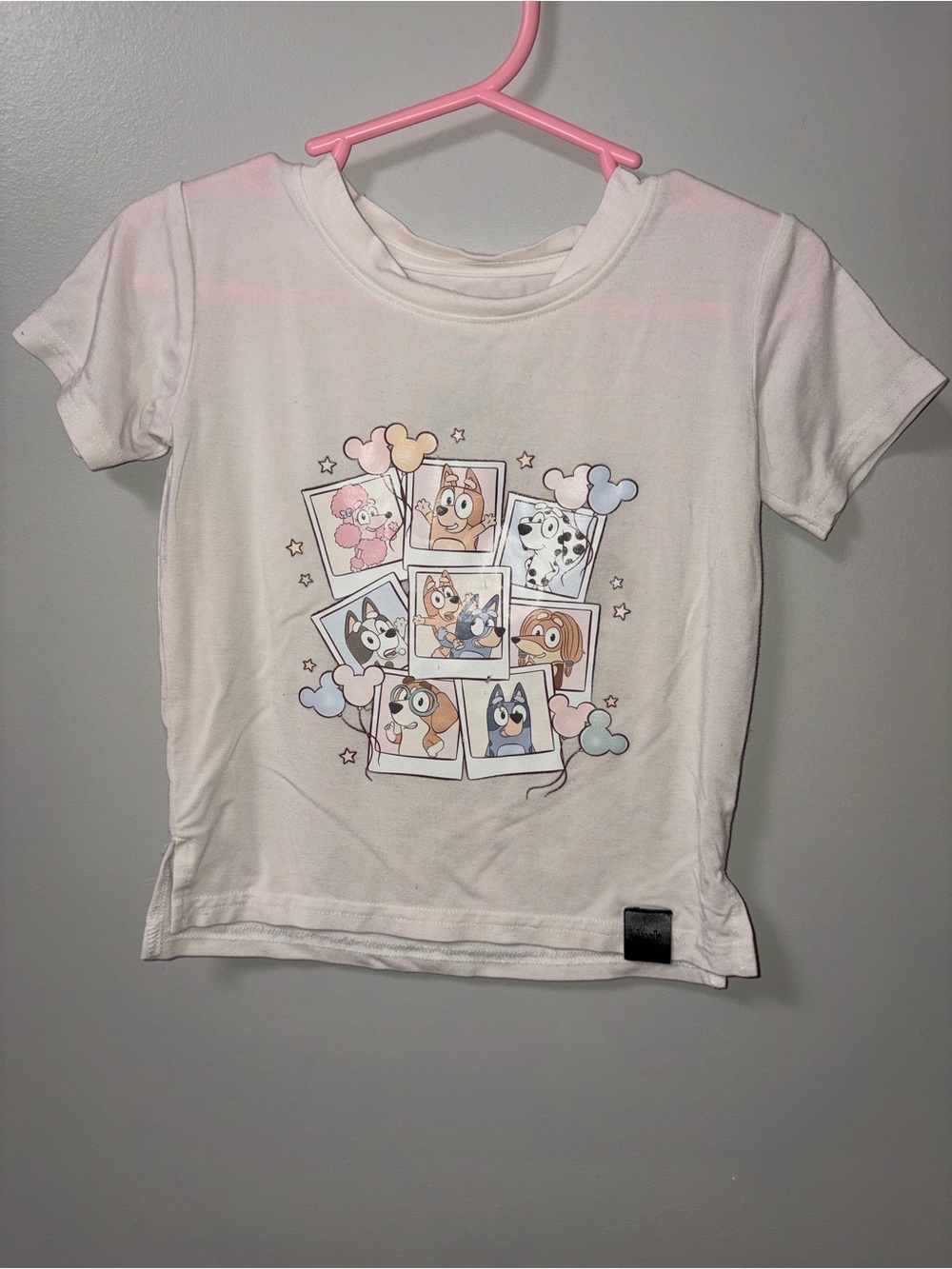 Blush Lotus Bamboo Cream Everyday Tee Bluey Polaroid Party Balloons 12-18M